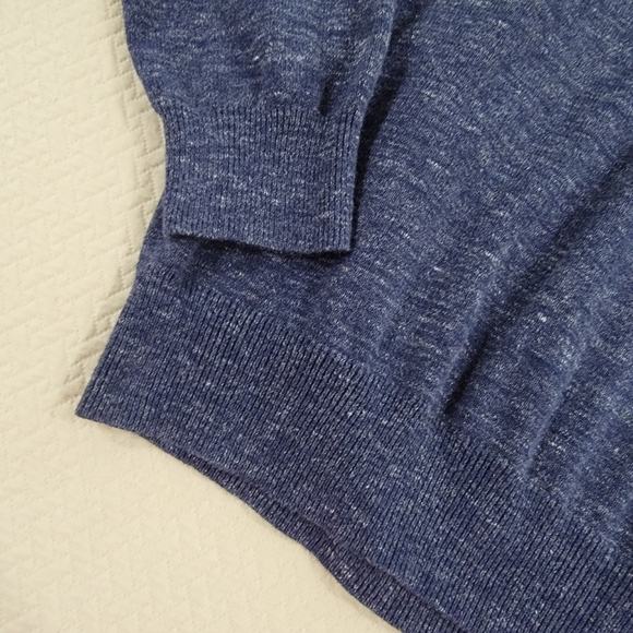 J. Crew Blue V-Neck Sweater Mens Size Large Slim Fit - Picture 4 of 12